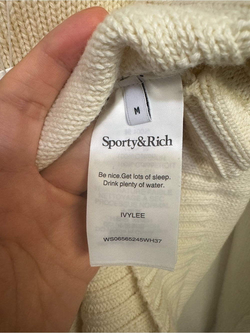 Sporty & Rich Cream Equestrian Knit Sweater NWT SZ Medium - Picture 3 of 3